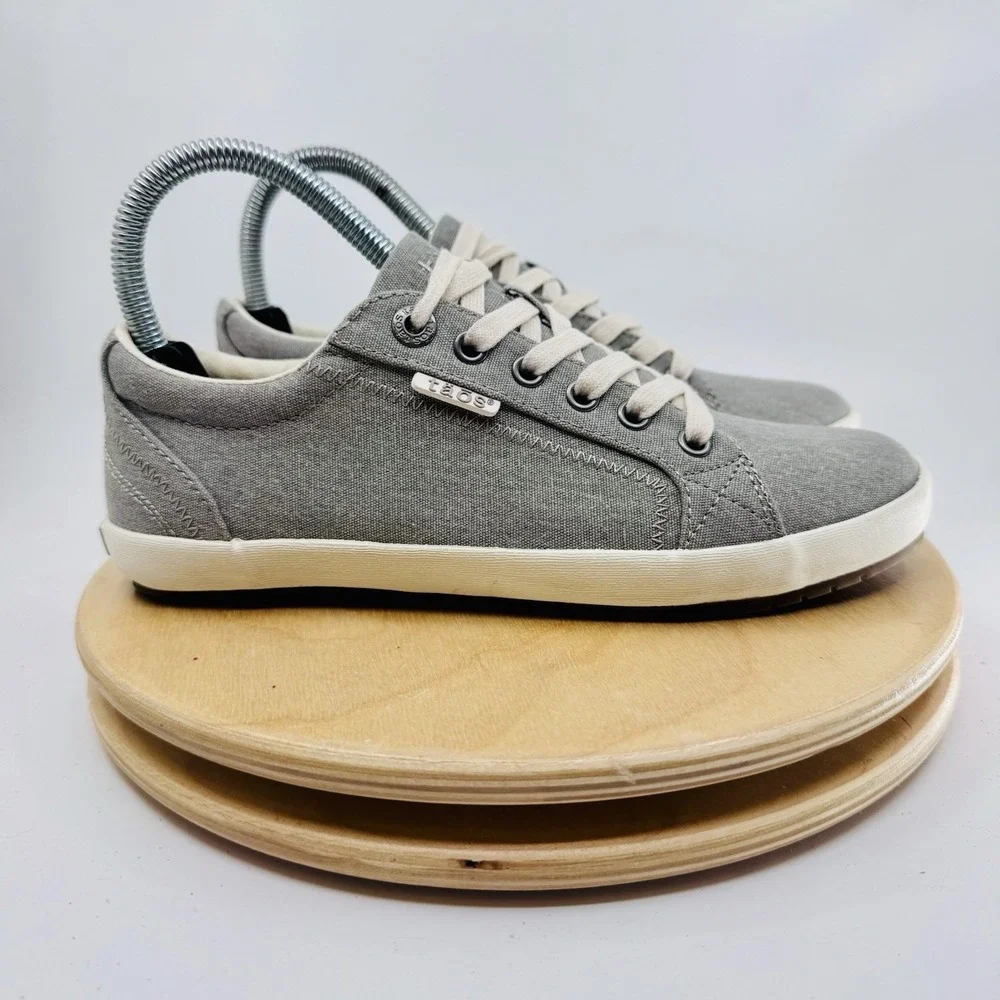 Taos Star Womens 6.5 Gray Canvas Comfort Sneakers Shoes